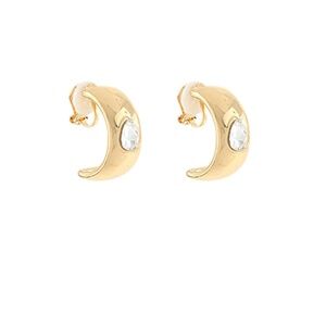 Teardrop Glass Half Hoops